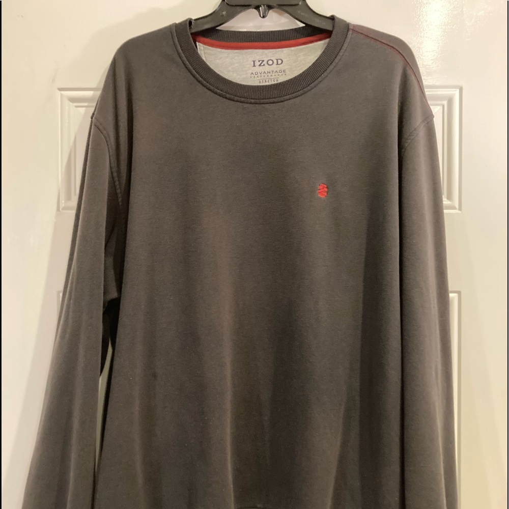 Izod mens fleece pullover shirt. XXL charcoal in perfect condition!  So soft!